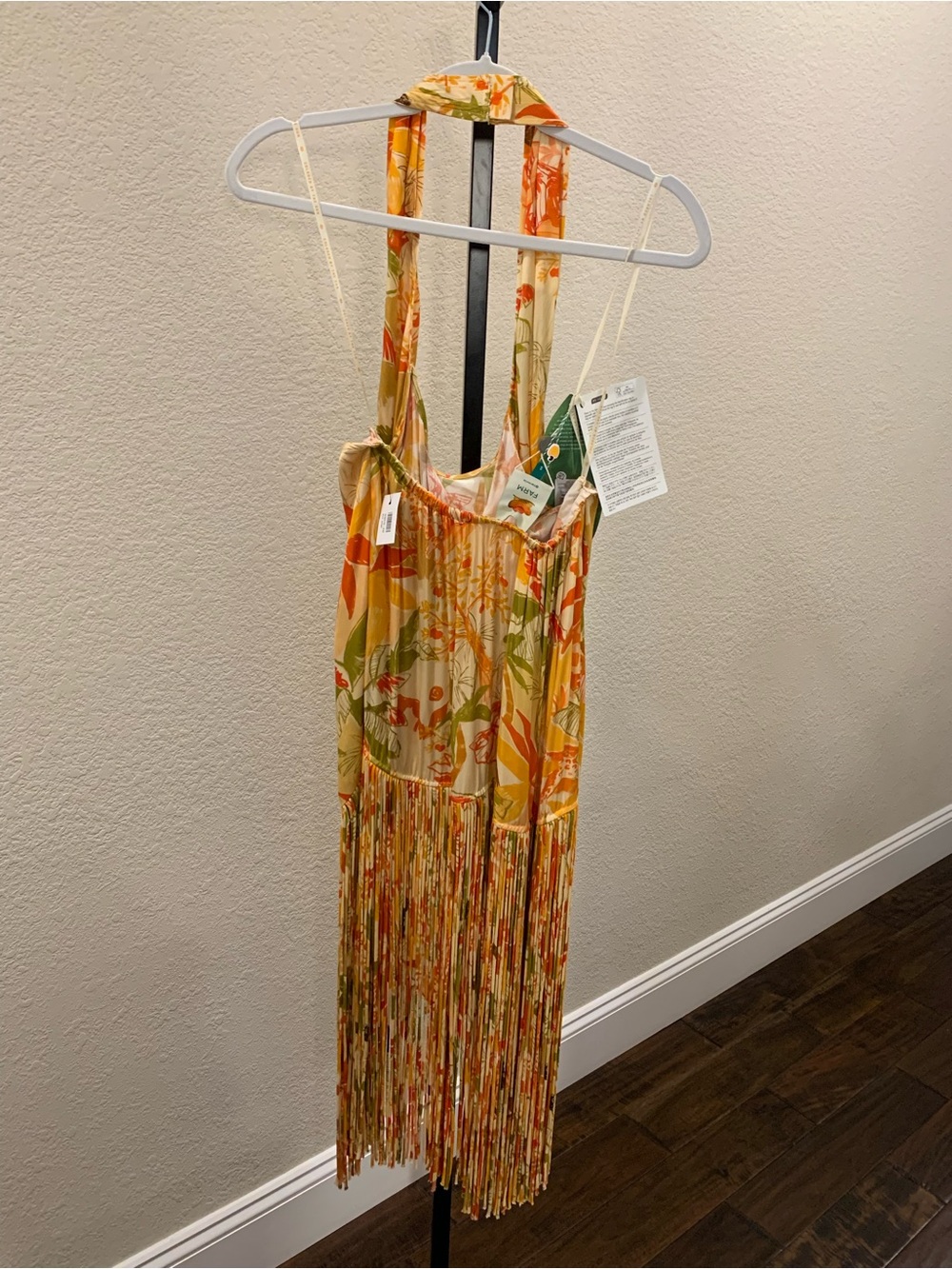 FARM Rio Fringe Leopard Forest Halter Mini Dress Size Small NEW - Picture 5 of 12